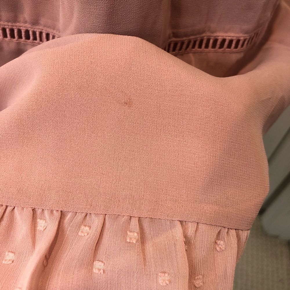Who What Wear pink ruffle cap sleeve midi dress size large - Picture 4 of 10